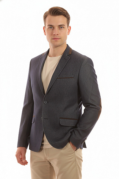 Pánské Sako Modré Second Hand Vel. 52