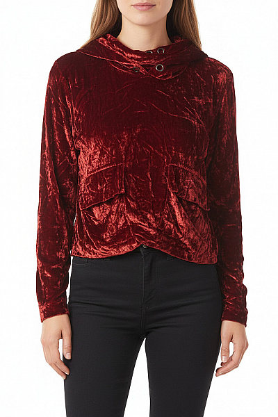 Dámská Mikina Bez Zapínání Vlněná Vínová Second Hand