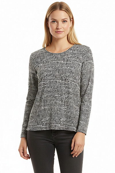 Vzorovaná  Halenka Černobílá Gina Vel. 46