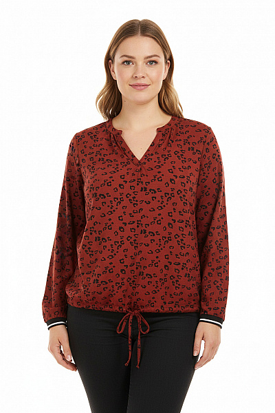 Gina Vzorovaná  Halenka Hnědá Vel. 48/50