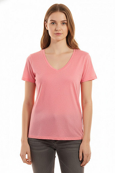 Jednoduché Dámské Tričko Růžové Not Shy Vel. S