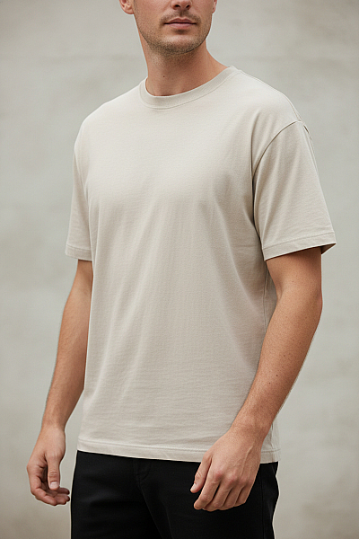 COTTON CANDY Jednoduché Pánské Tričko Šedé Second Hand Vel. L