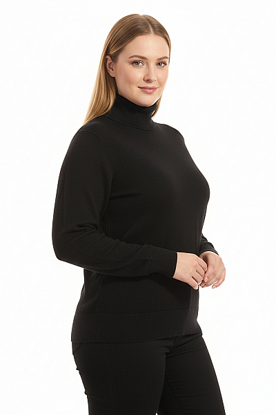 Windsor. Dámský Rolák Vlněný Černý Vel. XXL