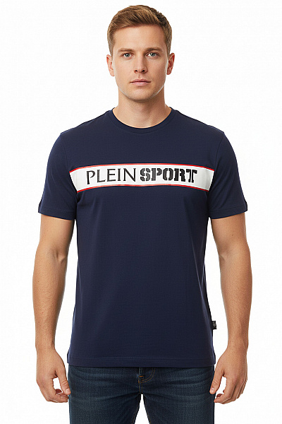 Pánské Tričko S Potiskem Modré PLEIN SPORT Vel. XL