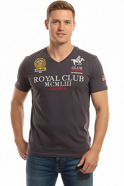 Pánské Tričko S Potiskem Šedé Geographical Norway Vel.  XL