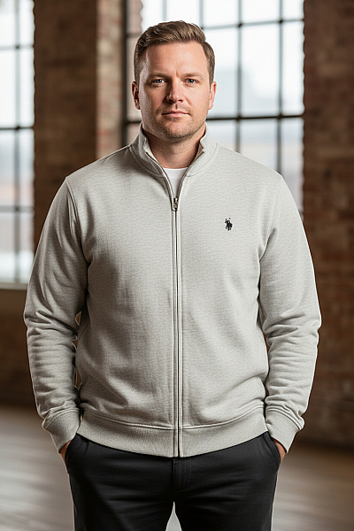 Pánská Mikina Na Zip Šedá U.S.POLO ASSN. Vel. XL