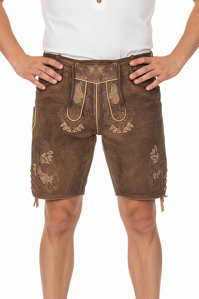 Spieth&Wensky Pánské Kraťasy Kožené Hnědé Vel. 54