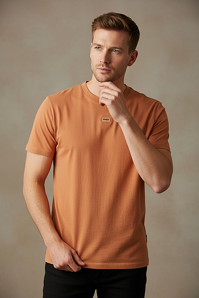 Jednoduché Pánské Tričko Oranžové Hugo Boss Vel. XL