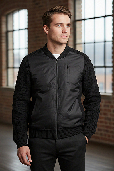 Pánská Bunda Vlněná Černá ALPHATAURI Second Hand Vel. M