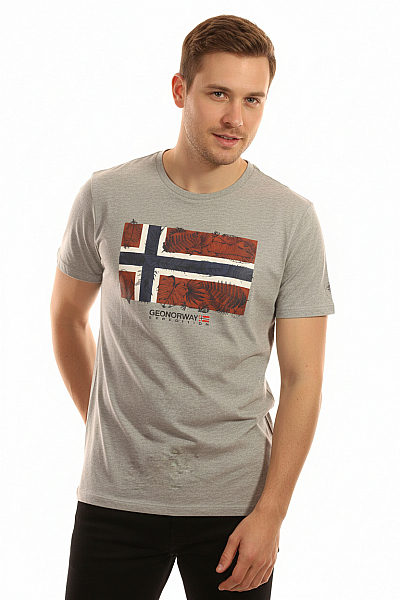 Geographical Norway Pánské Tričko Šedé Vel. XXL+