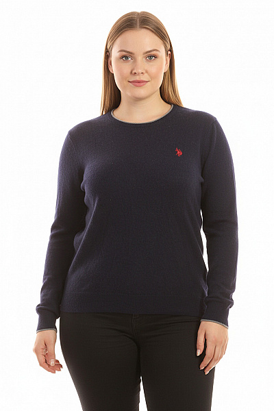 U.S.POLO ASSN. Dámský Svetr Vlněný Modrý Second Hand Vel. XXL