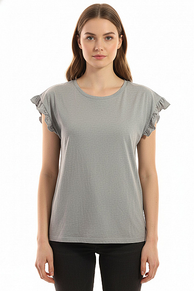 COTTON CANDY Jednoduché Dámské Tričko Šedé Vel. M