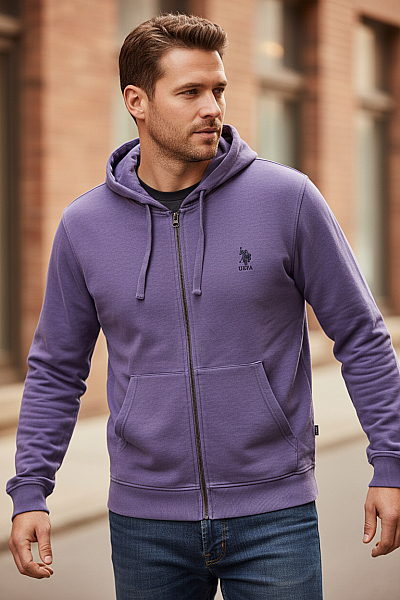 U.S.POLO ASSN. Pánská Mikina Fialová Vel. M