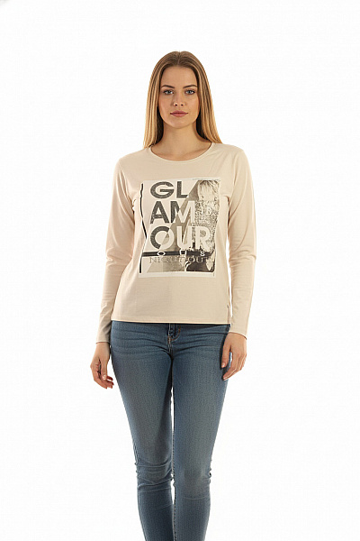 Monari Vzorovaná  Halenka Béžová Vel. 40