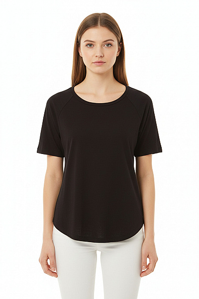 Jednoduché Dámské Tričko Černé GUIDO MARIA KRETSCHMER Vel. 34