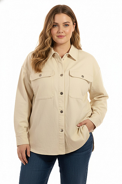 Krátký Dámský Kabát Béžový Second Hand Vel. M/L