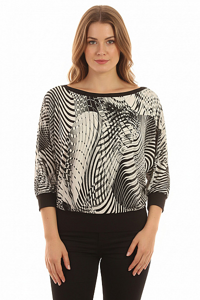 Vzorovaná  Halenka Černobílá Amisu Vel. M