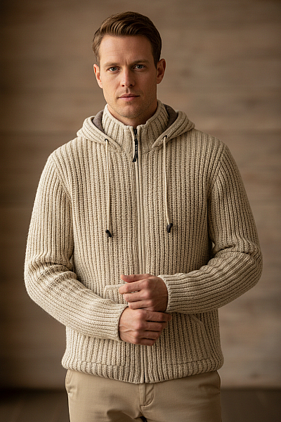 Pánská Přechodné Bundy Vlněná Béžová Naturaline Vel. M