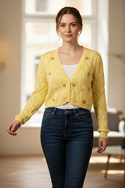 Dámské Bolerko Žluté Second Hand Vel. L