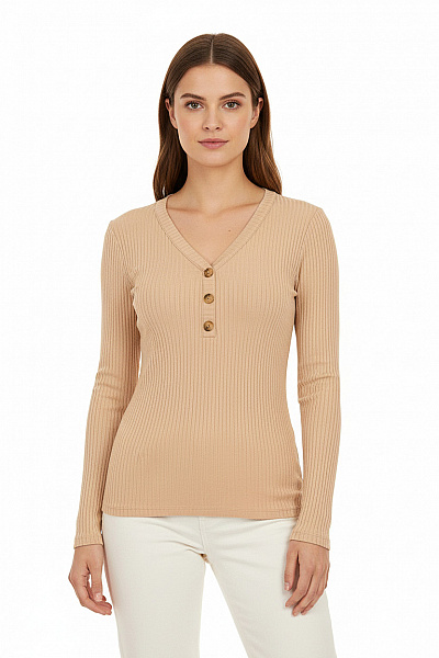 Dámské Tričko Béžové Amisu Vel. L