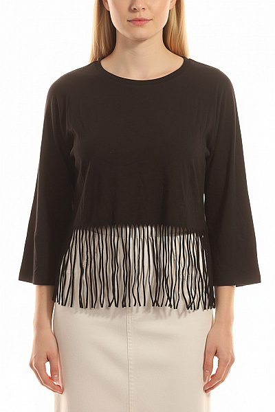 Jednoduché Dámské Tričko Černé Vel.  L