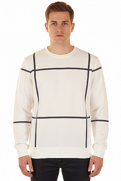 Pánská Mikina Bez Zapínání Černobílá Vel. XL