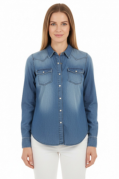 Esmara Riflová Dámská Košile Modrá Vel. 40