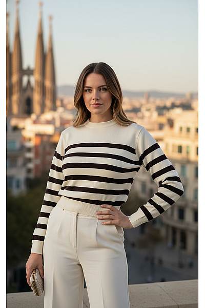 ZARA Dámský Pulovr Černobílý Vel. L