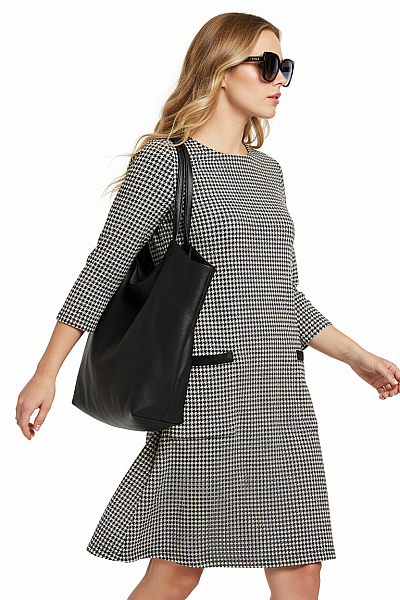  Šaty Pletené Černobílé Vel. L