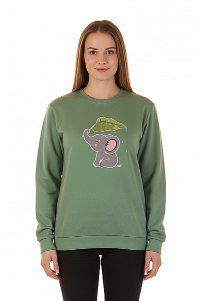 Dámská Mikina Bez Zapínání Zelená Shein Vel. XL