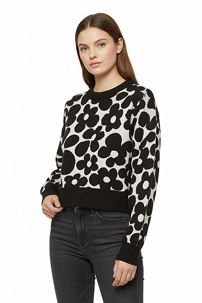 Dámský Pulovr Černobílý Vel. S