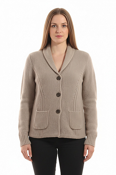 Dámský Cardigan Vlněný Šedý Vel. 44