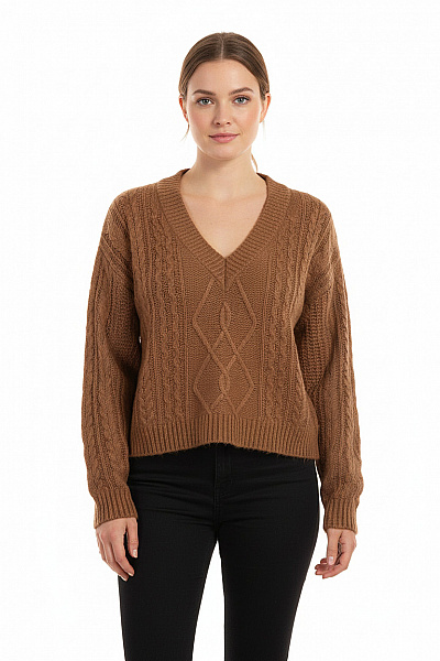 STRADIVARIUS Dámský Pulovr Hnědý Vel. M