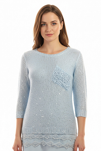  Halenka Pletená Modrá Second Hand Vel. 40