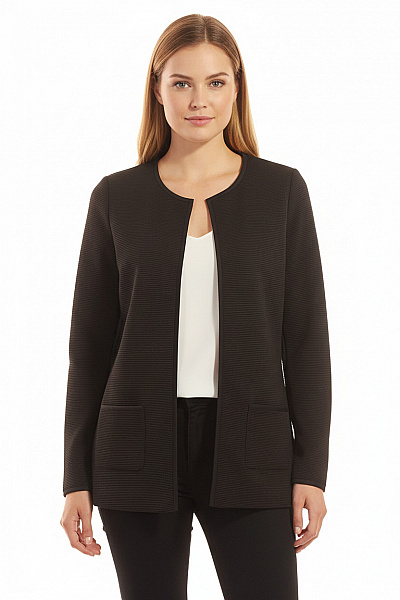 Krátký Dámský Kabát Černý Second Hand Vel. 38