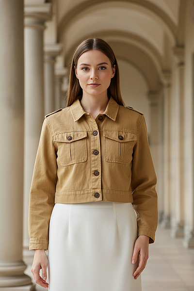 DENIM CO. Dámská Přechodné Bundy Hnědá Vel. 44