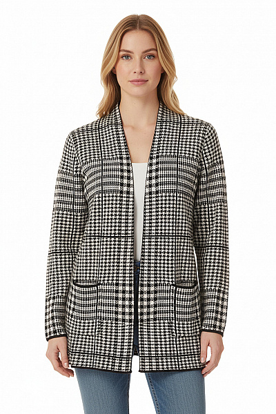 Dámský Cardigan Černobílý Second Hand