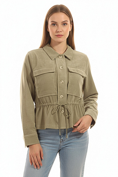 Krátký Dámský Kabát Khaký Vel. 42