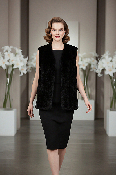 SEBASTIANO Teplá Dámská Vesta Černá Vel. 42