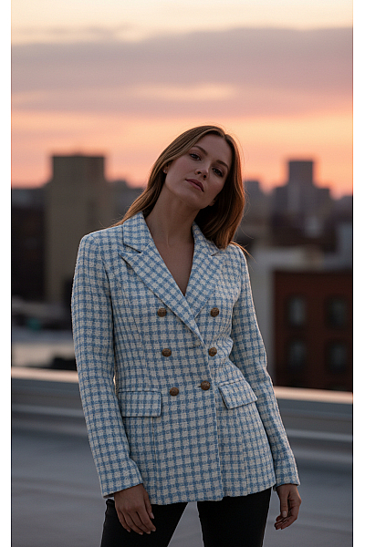 Teplé Dámské Sako Modré Shein Vel. M