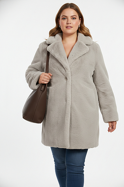 Dámský Kožich Šedý Vel. M/L