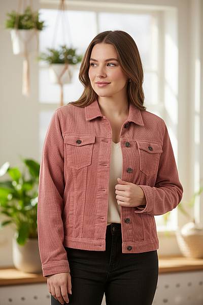 Dámská Bunda Růžová Gina Second Hand Vel. 46