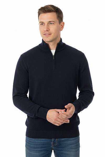 Pánský Pulovr Vlněný Modrý Canda Vel. L