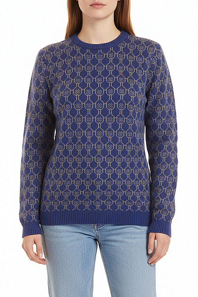 Dámský Svetr Vlněný Modrý BENETTON Vel. XL