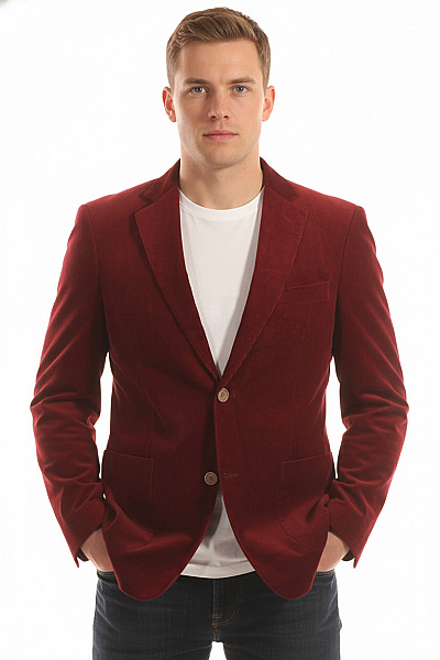 Pánské Sako Vínová Second Hand Vel. 48