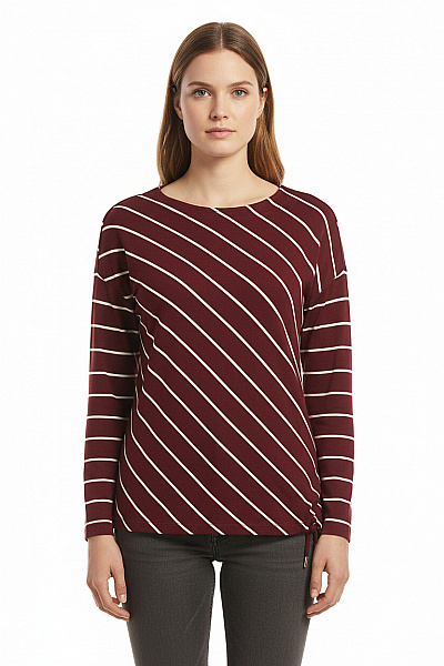 Vzorovaná  Halenka Vínová CECIL Second Hand Vel. L