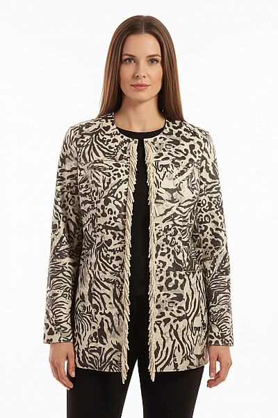 BONITA Krátký Dámský Kabát Černobílý Second Hand Vel. 42