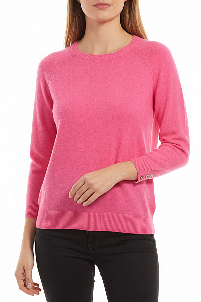 Pletená Halenka Vlněná Růžová ETERNA Vel. 46