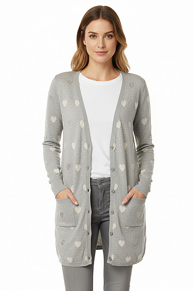 JEFF Dámský Cardigan Šedý