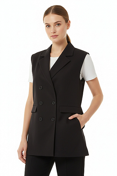 Kratká Dámská Vesta Černá Someday Vel. 42